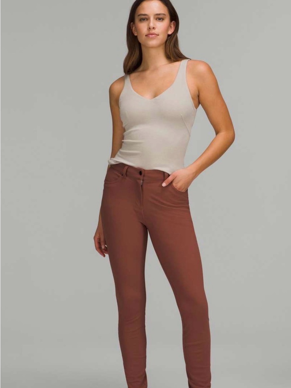 Lululemon City Sleek Slim-Fit High-Rise 5-Pocket 7/8 Pants in Ancient Copper 29